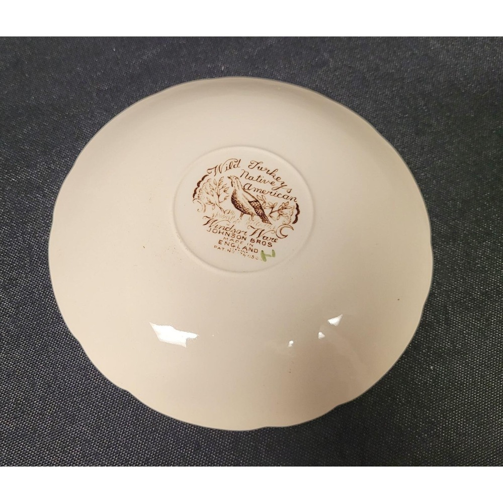 Wild Turkeys Windsor Ware Johnson Brothers Flat Cup & Saucer Set - Picture 4 of 11
